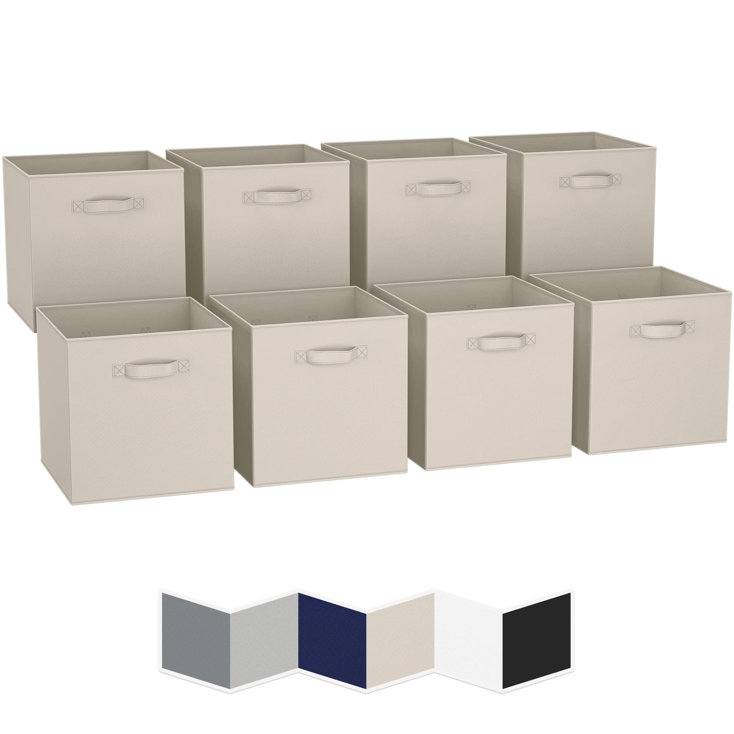 NEATERIZE 13x13 Large Storage Cubes (Set of 8). Fabric Storage Bins