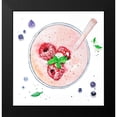 thumbnail image 2 of Atelier B Art Studio 15x15 Black Modern Framed Museum Art Print Titled - STRAWBERRY and RASPBERRY SMOOTHIE, 2 of 5