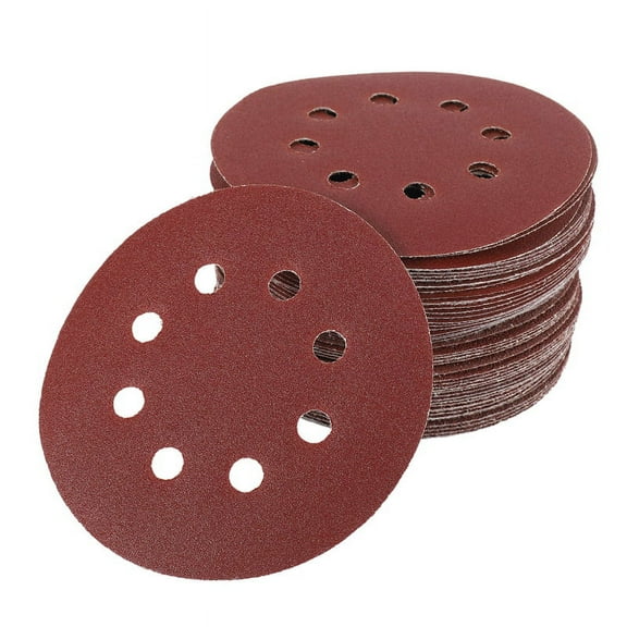 50Pcs 5 Inch 125Mm Round Sandpaper Eight Hole Disk Sand Sheets Grit 40/60/80/120/240 xwm25