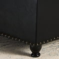 thumbnail image 3 of GZXS Upholstered Storage Ottoman in Black PU, Button-Tufted Large Footrest with Wooden Spindle Legs, Flip-Top Storage Box, Easy Assembly, 3 of 9