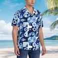 thumbnail image 5 of Haiem Evil Eye Printed Hawaiian Shirt for Men - Men’s Casual Beach Summer Shirts - Stretch Fabric with Modern Fit-XX-Large, 5 of 9