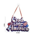 thumbnail image 3 of Usloyux 4th of July God Bless America Patriotic Sign for Front Door Decor, American Stars Stripes Wood Hanger for Outdoor Outside Porch, USA Memorial Day Wooden Wreath Indoor Wall Hanging Decoration, 3 of 9