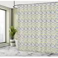 thumbnail image 4 of Ambesonne Fruits Shower Curtain, Boho Tropical Lemon Drawing, 69"Wx75"L, Persian Blue Mustard, 4 of 4