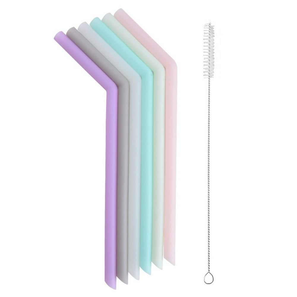 Reusable Silicone Drinking Straws Extra long Flexible Straws With