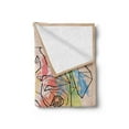 thumbnail image 2 of Pug Soft Flannel Fleece Blanket, Vibrant Colored Background with Color Splashes and Line Art Design Face of a Pug Print, Cozy Plush for Indoor and Outdoor Use, 50" x 60", Multicolor, by Ambesonne, 2 of 5