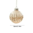 thumbnail image 3 of Champagne Gold Christmas Ornament, Electroplated Glitter Ball for Tree Decor, High-End Holiday Hanging Pendant for Home Party(D), 3 of 6