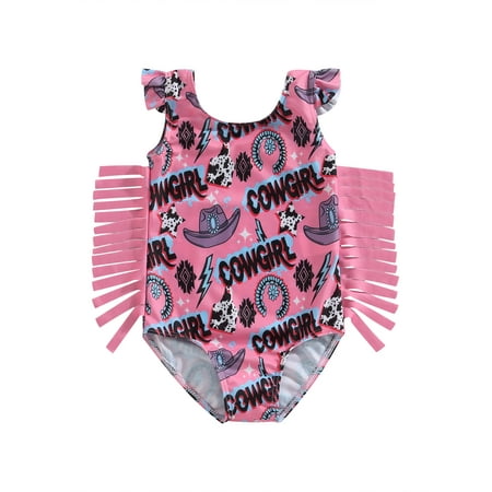 

Bagilaanoe Toddler Baby Girls One-Piece Swimsuit Print Sleeveless Tassel Swimwear 12M 18M 24M 3T 4T 5T Kids Bathing Suit Beachwear
