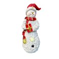 thumbnail image 3 of Lighted Snowmen Figurines Christmas Ornament Holiday Present Desktop Decor Party B Red, 3 of 9