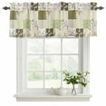 thumbnail image 2 of Spring Floral Valances for Windows, Decorative Rod Pocket Window Valance Curtains, Yellow Flowers Botanical Patchwork Grid Bohemia Short Curtain Drapes for Living Room, 2 Panels, 42" W x 12" L, 2 of 8