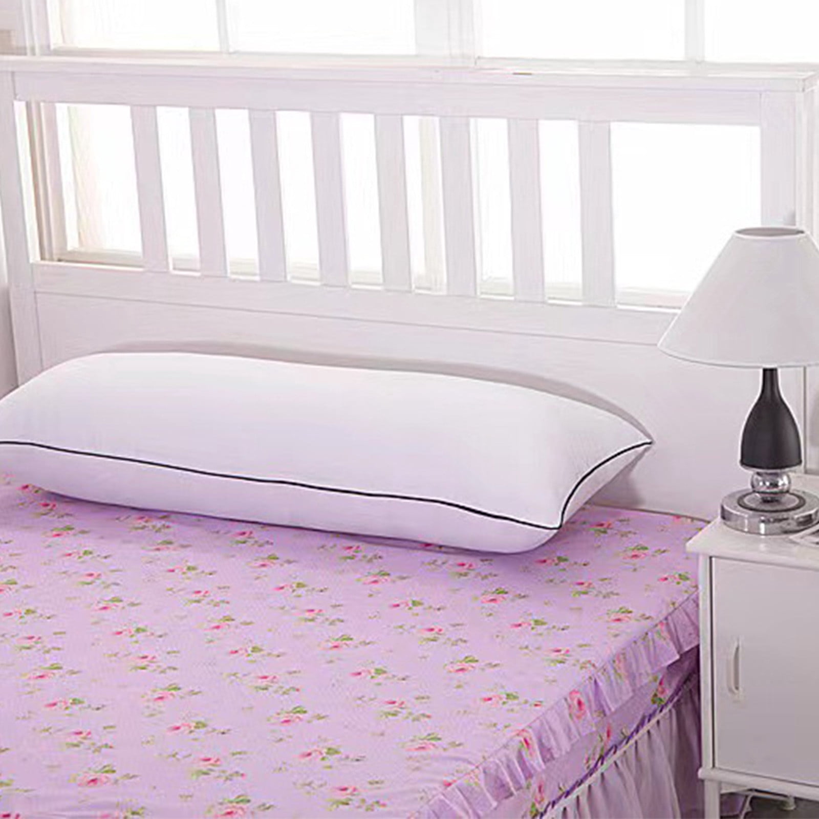 TTJ Extra Long Down Pillow 18.9x39.4 in Soft Sleeping Bolster High Loft Hypoallergenic Long Pillow Support For Body Maternity Leg Under Pillow Durable Breathable Case
