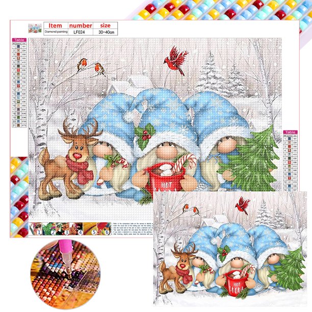 LF024 Lleno Diamantes Serie Dibujos Animados Invierno Resina Cuadrada 40 * 30 CM