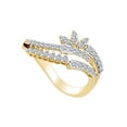 thumbnail image 2 of AFFY Round White Natural Diamond Cluster Half Flower Engagement Wedding Ring in 14k Solid Yellow Gold (I-J Color, I2-I3 Clarity, 0.40 Cttw) Ring Size-9.5, 2 of 3