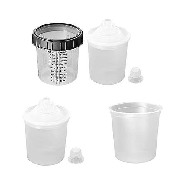 Automotive Paint Mixing Cup and Liner Kit Disposable Paint GunCups Automotive Paint Filter Caps and Adapters 10-Pack A
