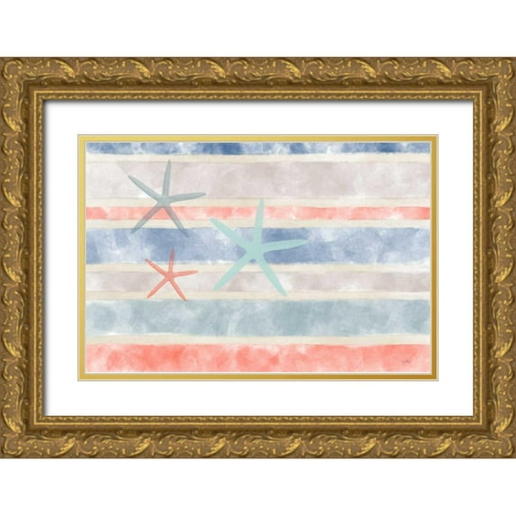 Murdock, Ramona 24x17 Gold Ornate Wood Framed with Double Matting Museum Art Print Titled - Coastal Stripe II