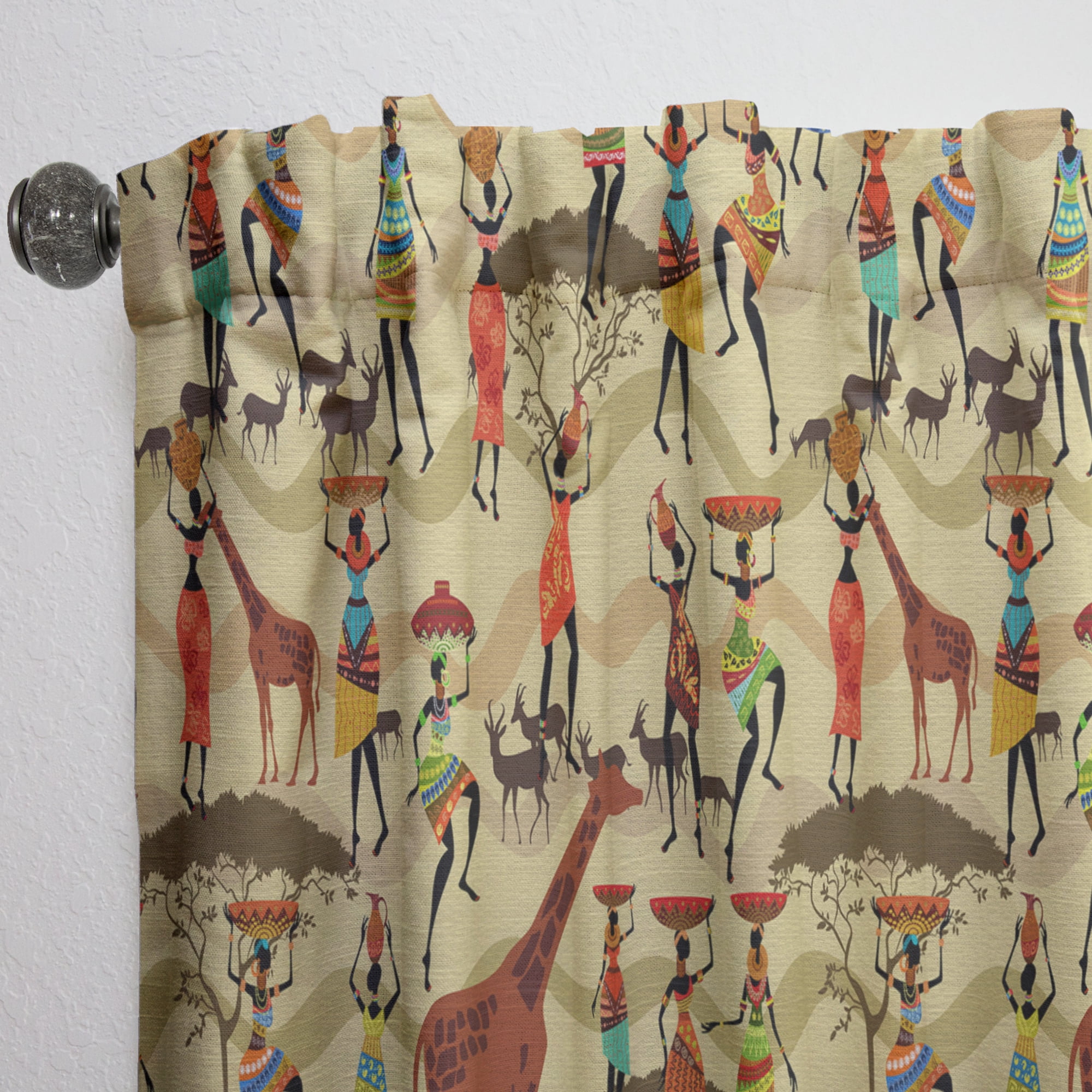 Designart 'African Women With Texture' Tropical Curtain Panel