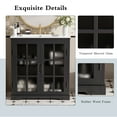 thumbnail image 5 of Christopher Knight Home 30" Bathroom Vanity with Ceramic Sink, Blurred Glass Doors, Wood Frame, Black, 5 of 10