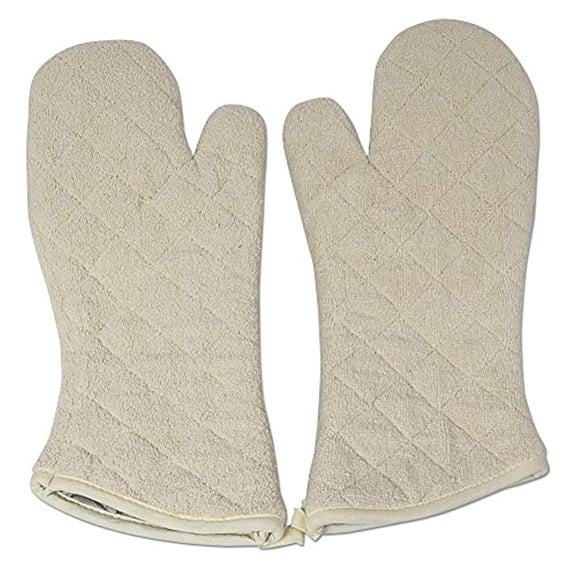 Nouvelle Legende Cotton Quilted Terry Oven Mitts Long Lasting Heat Resistance Protection 17 Inches Set of 2