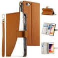 thumbnail image 1 of Funda cartera GANGXUN para iPhone 7/8 , cuero PU con tarjetero, cremallera, correa de mano, soporte y protección 410°, 1 of 6