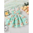 thumbnail image 3 of Coduop Infant Baby Girls Summer Princess Dress Floral Print Sleeveless Sling Layered Cake Dress, 3 of 7