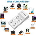 thumbnail image 4 of USB C Charger,10 Ports USB Charger Station with 6 Ports USB-C Charger, Desktop 50W Multi Port USB Charger Compatible with iPhone 14/13/12/11/Samsung S23/S22/S21/Tablet/Watch/Headphones, 4 of 6