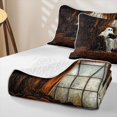 thumbnail image 4 of Feelyou Spooky Ghost Cat Reading Book Quilt Full, Boho Western Library Full Bedspread Sets, Brown, 3-Piece, 1 Comforter and 2 Pillowcases, 4 of 7