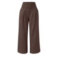 thumbnail image 4 of Baqcunre Linen Pants Linen Pants For Women High Waisted Wide Leg Loose Fit Palazzo Pants Beach Trendy Trouses With Pockets Womens Sweatpants Women'S Pants Brown S, 4 of 4