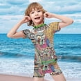 thumbnail image 4 of Plants Vs Zombies Boys Two Piece Rash Guard Swimsuits Kids Short Sleeve Swimwear Sets Bathing Suit, 4 of 7