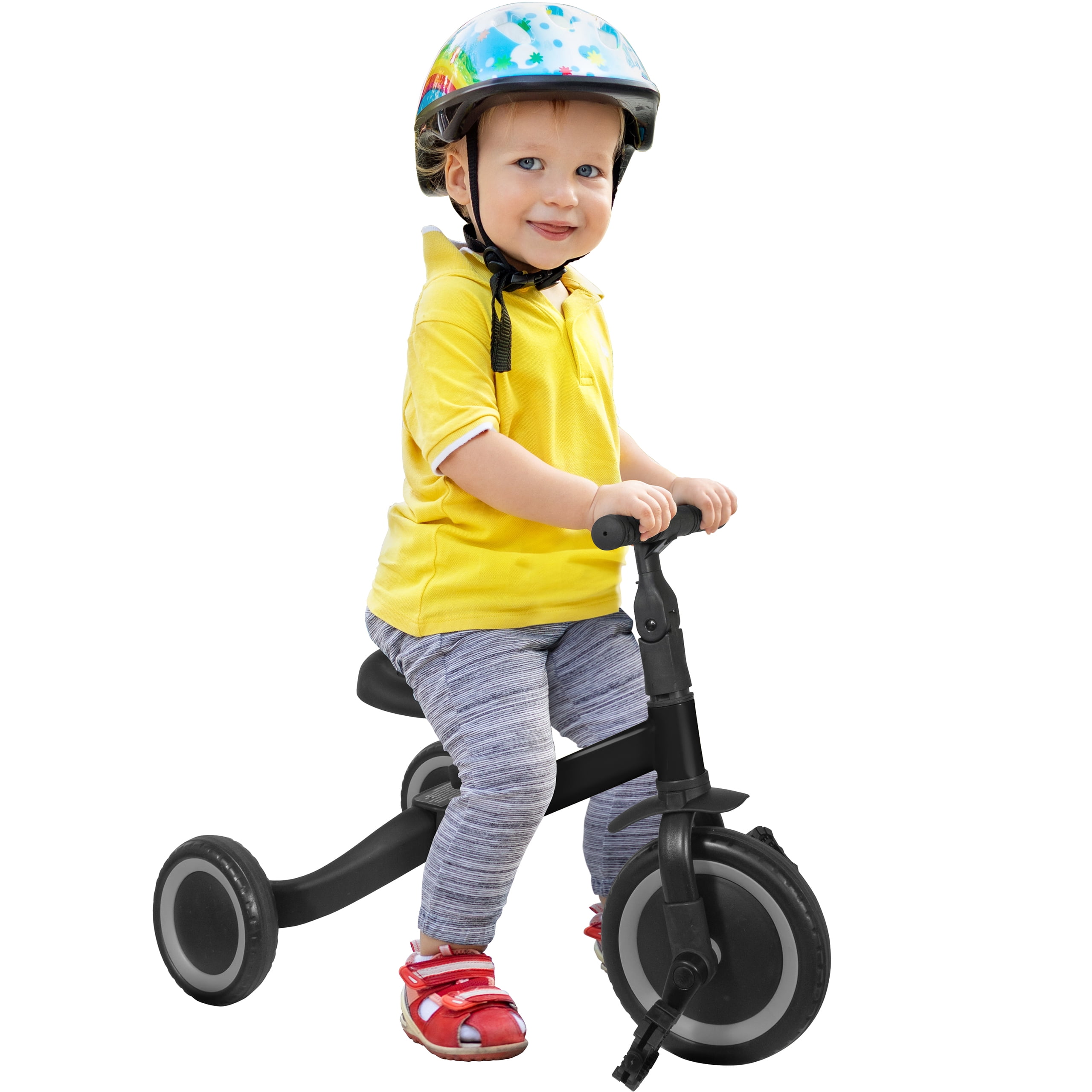KORIMEFA 3 in 1 Kids Tricycle for 1-3 Years Old Toddler Trike Tricycle Toddler Balance Bike Tricycle Boys Girls Baby Bike Infant Trike with Adjustable Seat Height Green 