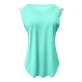 thumbnail image 5 of Women's Solid Color Patchwork Lace Flying Sleeve T Shirt Vest Casual Top Muscle Womens Metallic Top Women Beaver Top Women 3 Tall Women 2 X Tops Women Pocket Top All Tops for Women Tops for Women 3x, 5 of 6