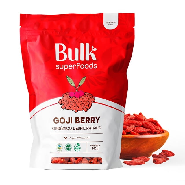 BULK SUPERFOODS Goji Berries 500 g - Bayas de Goji Orgánicas - Fruta Deshidratada 100% Natural - Sin Conservantes ni Aditivos