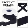 thumbnail image 6 of 10 Yards 1.5 Inch Black Ruffled Ribbon Trim Double Chiffon Ribbons Polyester Silk Ruffle Edge Grosgrain Fabric Ribbon with Spool, 6 of 9