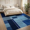 thumbnail image 3 of ODIKA 8'x10' Ultra-Soft Area Rug, Solid Modern Color Block Design With Bordered Geometric Accents None Washable, Bare feet friendly, Silk-Touch for Bedroom, Under Sectional, 3 of 7