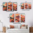 thumbnail image 4 of Designart "Japanese Mountain Serenity Elegant Pink Landscape II" Meadow Framed Wall Art Set Of 3 - Pink Traditional Frame Canvas Set For Living Room Decor, 4 of 6