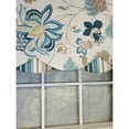 thumbnail image 3 of RLF Home Samanta 100% Cotton Luxurious Lining Stripe Rod Pocket Petticoat Valance 50" x 15" Blue, 3 of 4