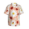 thumbnail image 2 of Kll Men'S Hawaiian Shirt Short Sleeve Button Down Beach Shirts-Daisy And Ladybug, 2 of 8