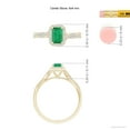 thumbnail image 4 of Angara Natural 0.5 Ct. Emerald with Diamond Halo Ring in 14K Yellow Gold for Women (Ring Size: 3.5), 4 of 9