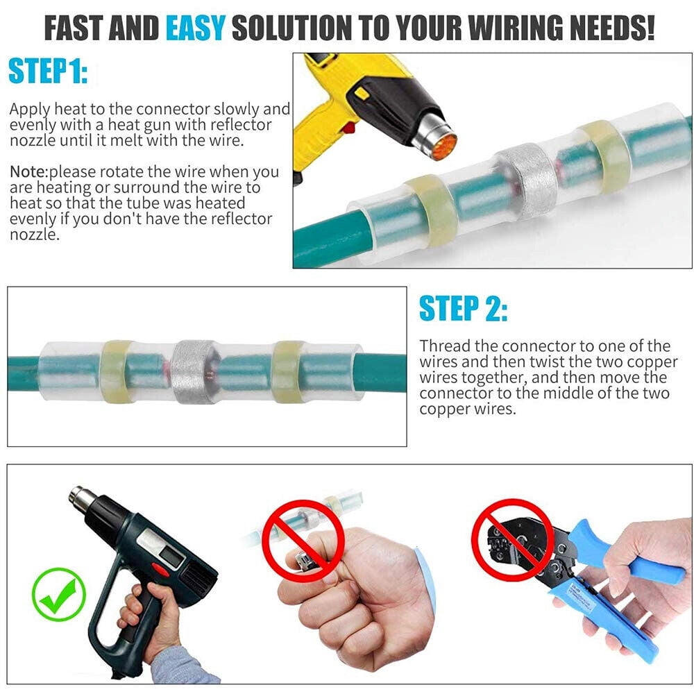 400PCS Heat Shrink Solder kit Seal Sleeve Wire Connectors Terminal Waterproof