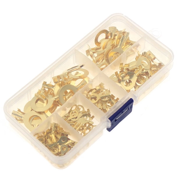 Inteprter 1 caja de crimpado que forma la terminal del cable duradero Conector de M3-M10 de cobre tipo O Kit surtido no aislado para electrodomésticos Electrónica miscelánea