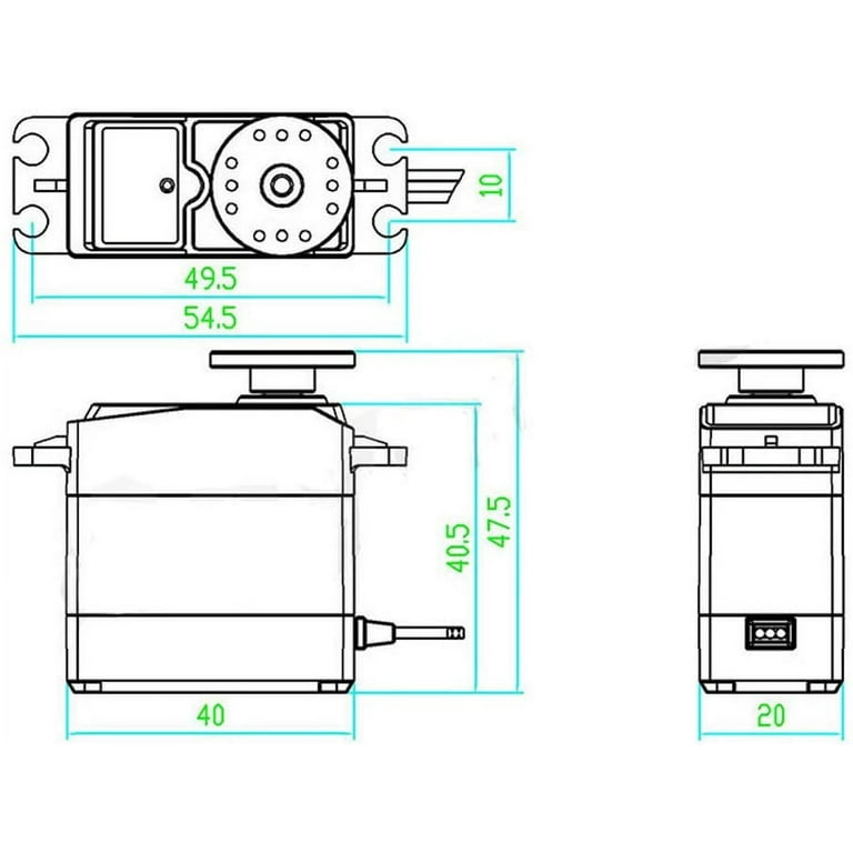 Treedix 2 pcs MG996R Servo Motor Metal Gear High-Torque Servo Motor for  Smart Car Robot Boat RC Helicopter Mechanical arm Fittings(Control Angle  360) - Walmart.com