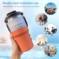 thumbnail image 1 of Copa De Coche Taza de café térmica de viaje Tazas dobles para automóvil de gran capacidad (naranja 600 ml) Wdftyju Libre de BPA, 1 of 3