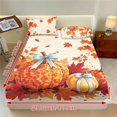 thumbnail image 3 of Qpednta Autumn Pumpkin Fitted Sheet Set, Easy Care Lightweight 3 Pieces Fitted Sheet Set with 2 Pillowcases, Wrinkle‑Free Elastic Band Bedding Cover Set for Guest Room Dormitory, 3 of 7