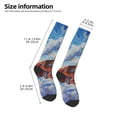 thumbnail image 4 of Haiem Cartoon Train Hot Air Balloon Socks, Funny Novelty Crazy Design Cotton Socks Sports Socks Knee High Socks For Men, Women,1Pairs - Gift For Working Friends, 4 of 8