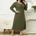 thumbnail image 2 of Sweater Dresses for Women Plus Size Long Sleeve Fall Winter Fashion Round Neck Solid Sweater Dress, 2 of 8