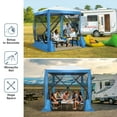 thumbnail image 6 of COBIZI 8x8 Pop up Gazebo, Ez up Screen Tent, Portable Outdoor Canopy Sun Shelter with Carry Bag & Ground Stakes for Camping, Garden and Picnics, Blue, 6 of 10