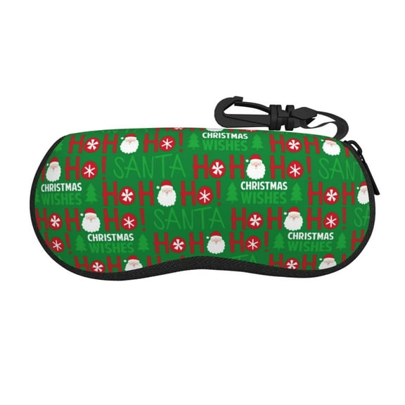 Balery Cute Santa for Zipper Sunglasses Case, Eyeglasses Cases, Protective Case For Glasses,Flexible Eyewear Storage,Multi-Purpose Key Lock Case