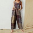 thumbnail image 2 of MSJUHEG Jumpsuits For Women One Piece Jumpsuits For Women Women Cotton Jumpsuit Rompers Loose Wide Leg Overalls Strap Bib Pants Womens Jumpsuit Khaki S, 2 of 9
