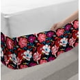 thumbnail image 2 of Meadow Bed Skirt, Shabby Peony Blossoms Flourishing Rural Flowers in Contrast Tones Print, Elastic Bedskirt Dust Ruffle Wrap Around for Bedding Decor, 4 Sizes, Indigo and Multicolor, by Ambesonne, 2 of 2