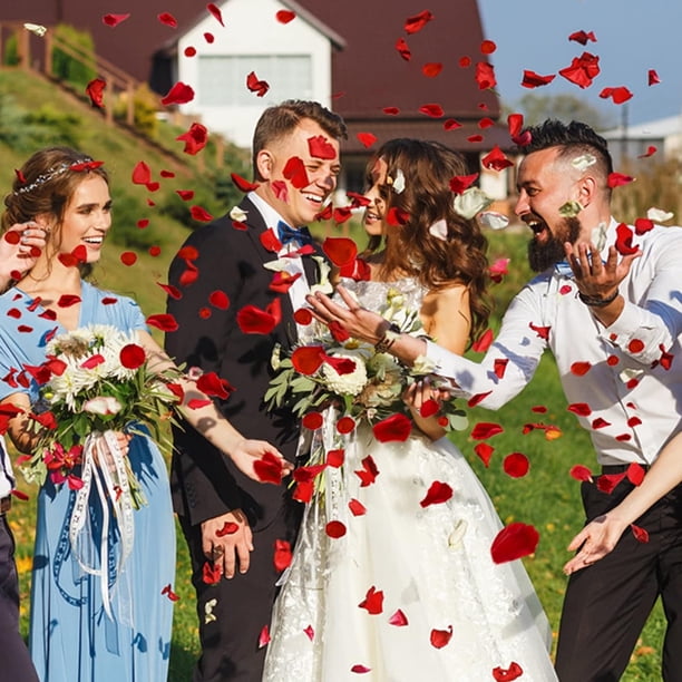 400 Piezas De Pétalos De Rosa, Pétalos De Flores Para Boda, Cesta De Nina Centros De Mesa Para Fiesta De Aniversario Decoracion De San Valentin Rojo