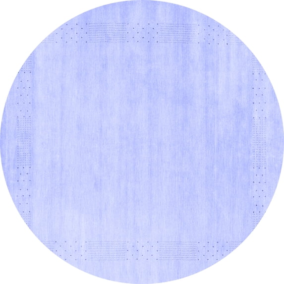 Ahgly Company Indoor Round Solid Blue Modern Area Rugs, 5' Round