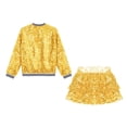 thumbnail image 6 of vastwit Kids Girls Hip Hop Jazz Latin Dance Outfit Sequin Sparkle Jacket with Tiered Mini Skirt Set Dancewear Gold 12, 6 of 7